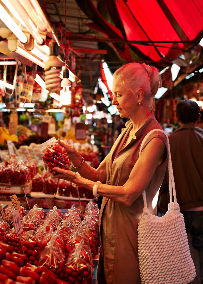 Lady shopping in a market